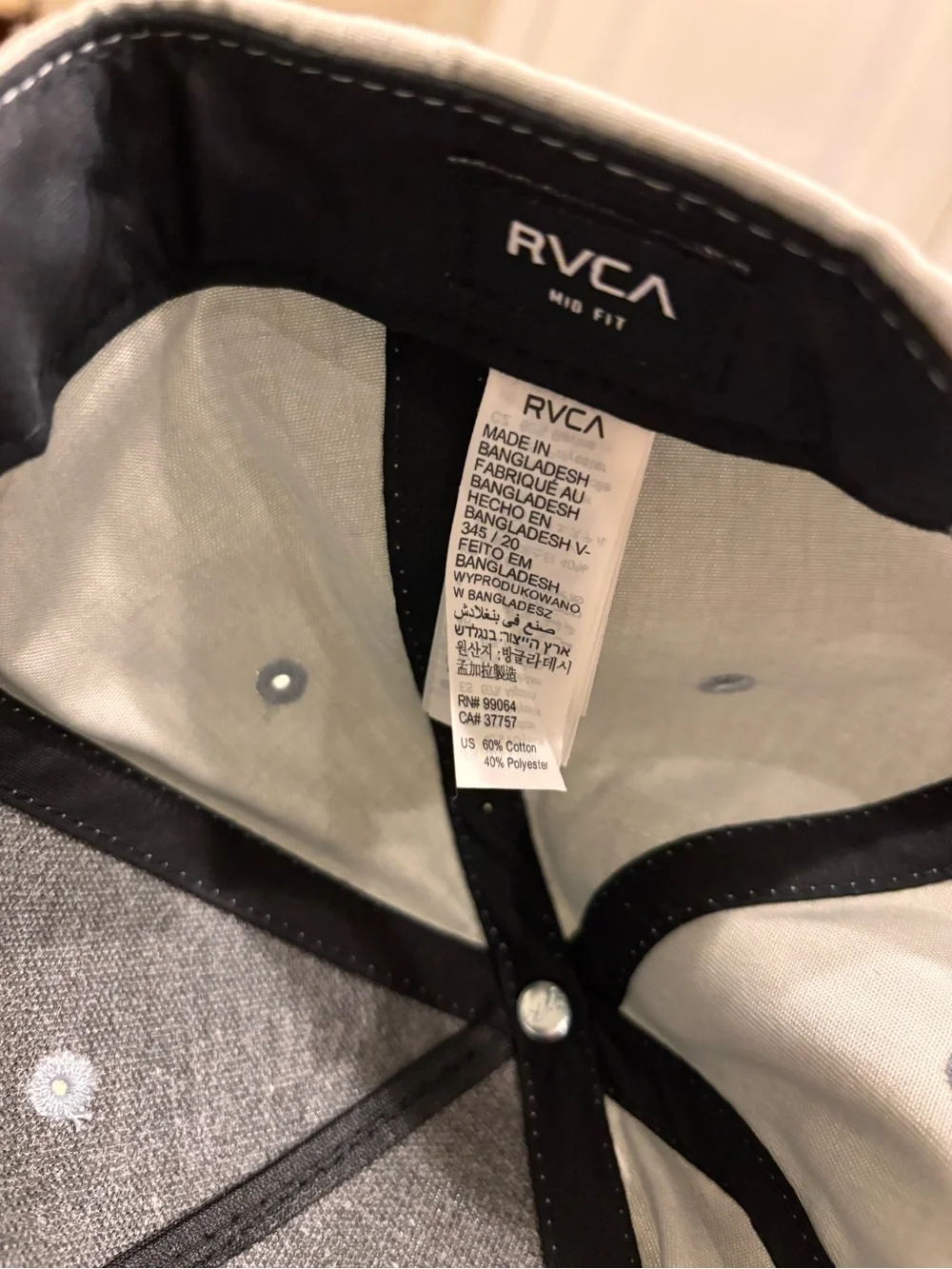 RVCA branded snapback